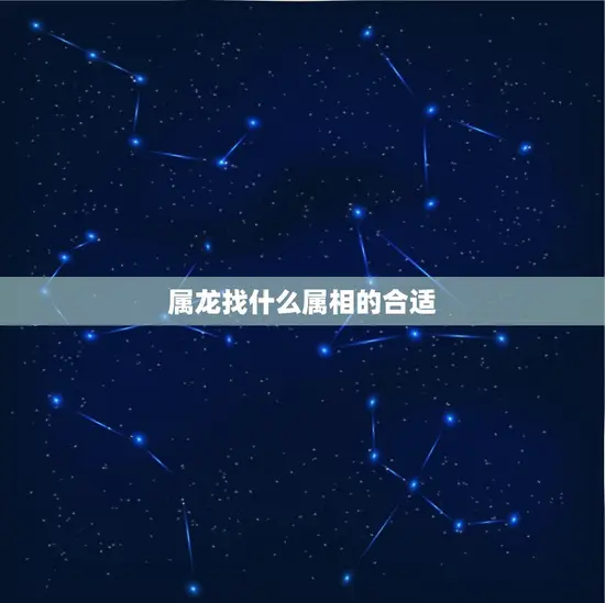 属龙找什么属相的合适