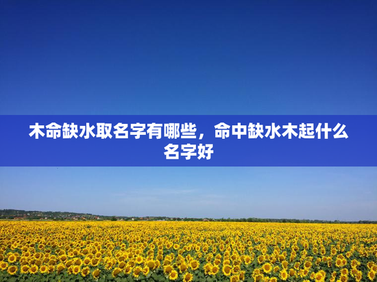木命缺水取名字有哪些，命中缺水木起什么名字好