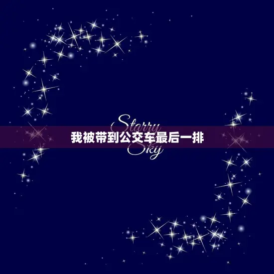 我被带到公交车最后一排(的经历一个人的旅程)