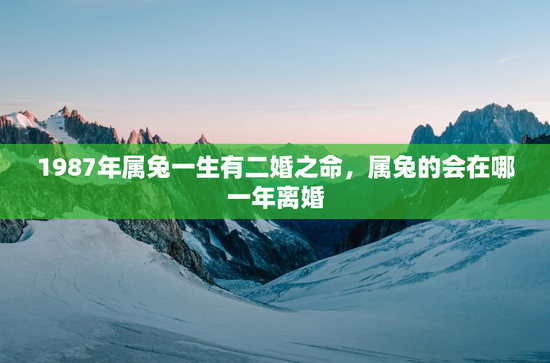1987年属兔一生有二婚之命，属兔的会在哪一年离婚