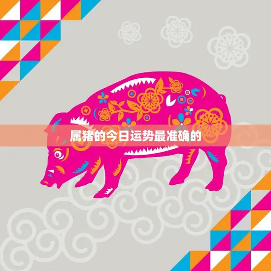属猪的今日运势最准确的(猪年财运旺盛今日财运亨通)