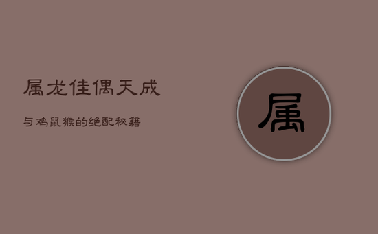 属龙佳偶天成：与鸡、鼠、猴的绝配秘籍