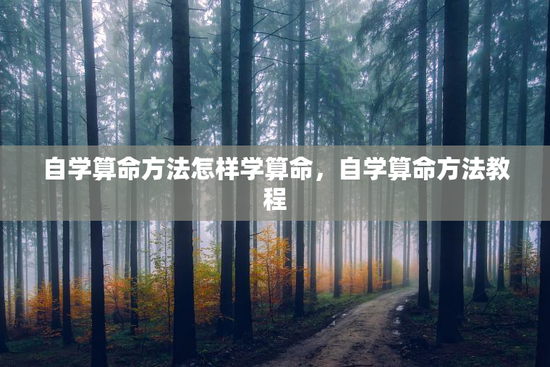 自学算命方法怎样学算命，自学算命方法教程
