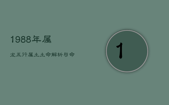 1988年属龙五行属土，土命解析与命运探究