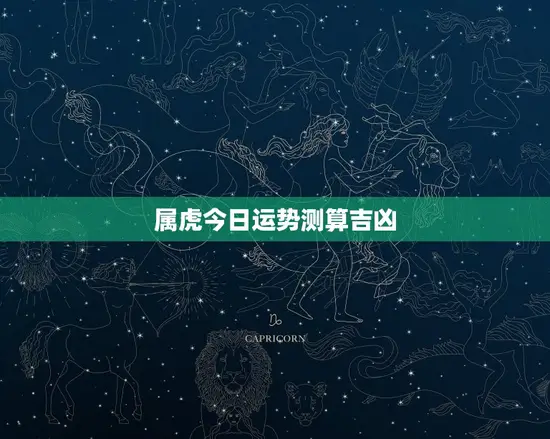 属虎今日运势测算吉凶