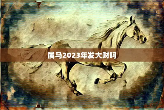属马2023年发大财吗(解析属马人2023年财运) 属马2023年发大财吗(解析属马人2023年财运)