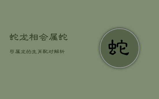 蛇龙相会：属蛇与属龙的生肖配对解析