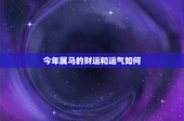 今年属马的财运和运气如何：职场挑战如何应对？