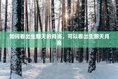 如何看出生那天的月亮，可以看出生那天月亮